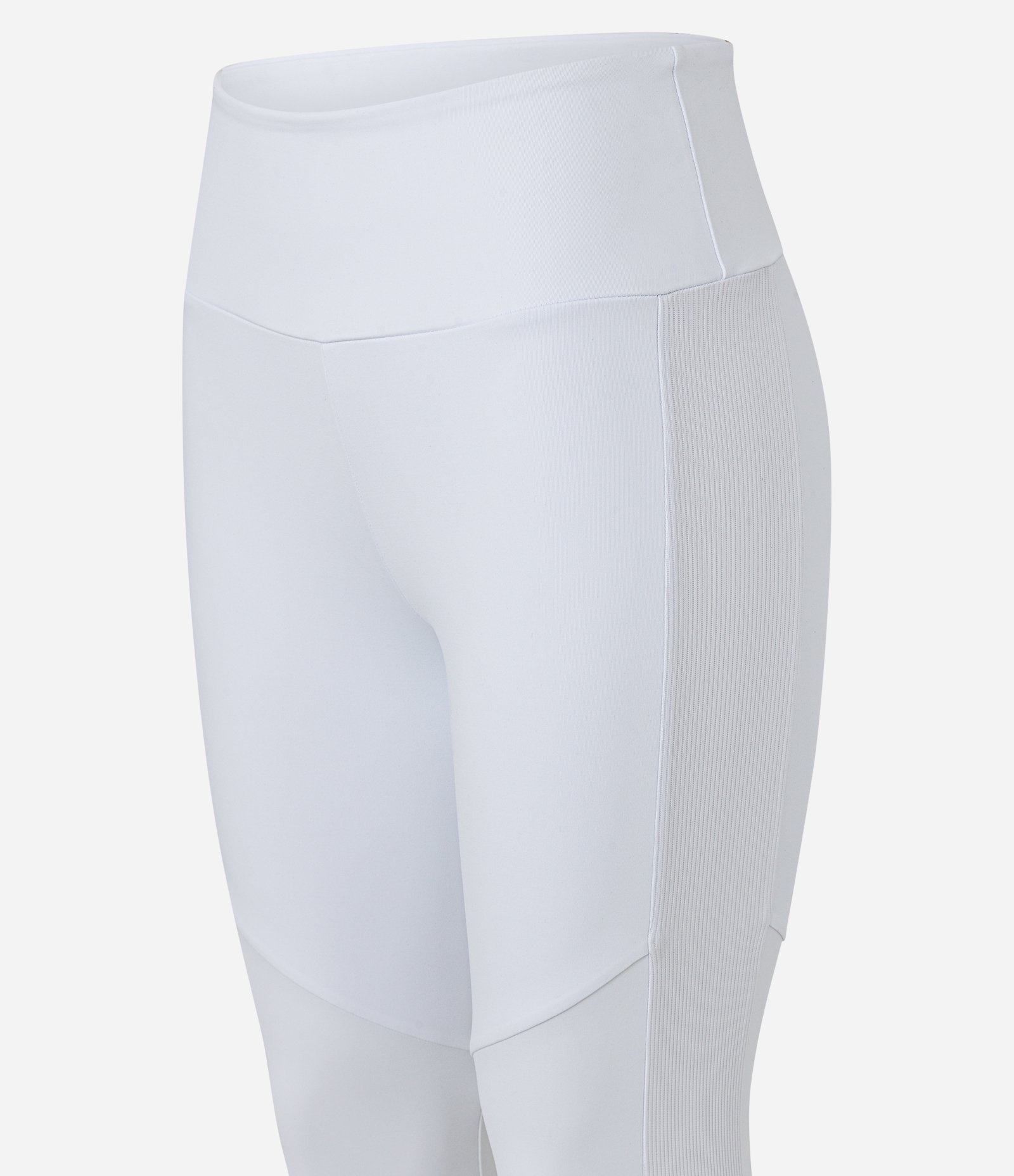 Calça Legging Esportiva com Forro e Recorte Textura Canelado Branco 6