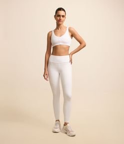 Calça Legging Esportiva com Forro e Recorte Textura Canelado