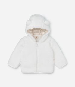 Jaqueta Infantil Quentinha com Orelhas no Capuz -Tam  0 a 18 meses