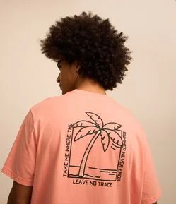 Camiseta Comfort em Algodão com Estampa de Coqueiro