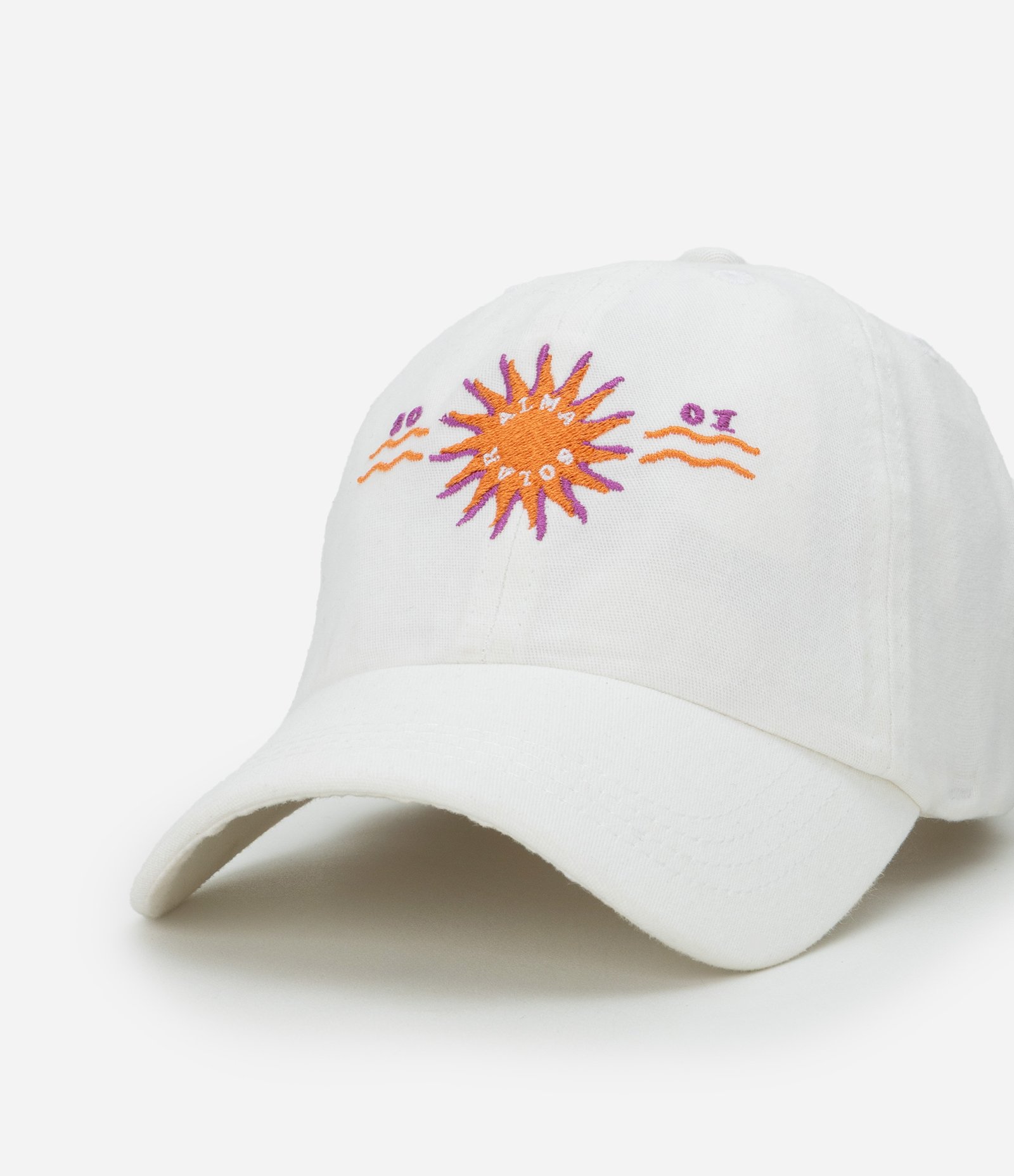 Boné Aba Curva em Sarja com Bordado Alma Solar Off White 4