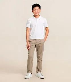 Calça Slim Infantil com Bolsos - Tam 5 a 14 anos
