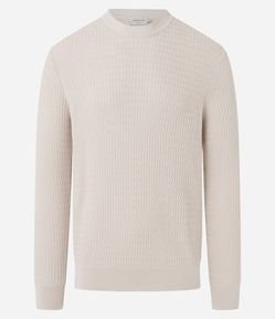 Suéter Slim em Algodão com Textura Ondulada