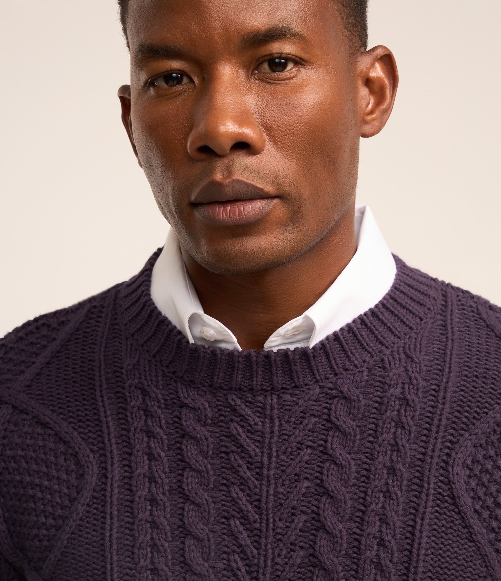 Suéter em Algodão e Textura Roxo 5