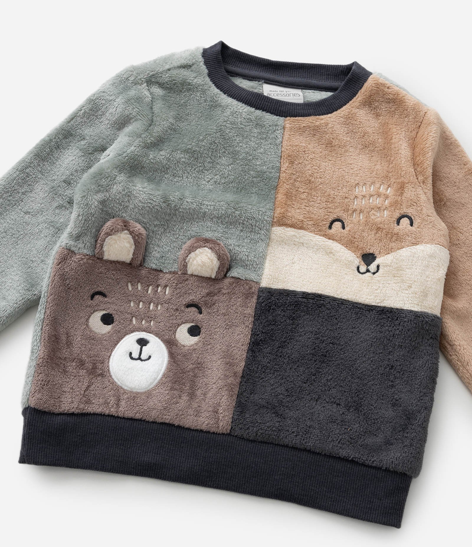 Pijama Infantil em Fleece com Bordado Bichinhos - Tam 1 a 4 Anos Multicores 11