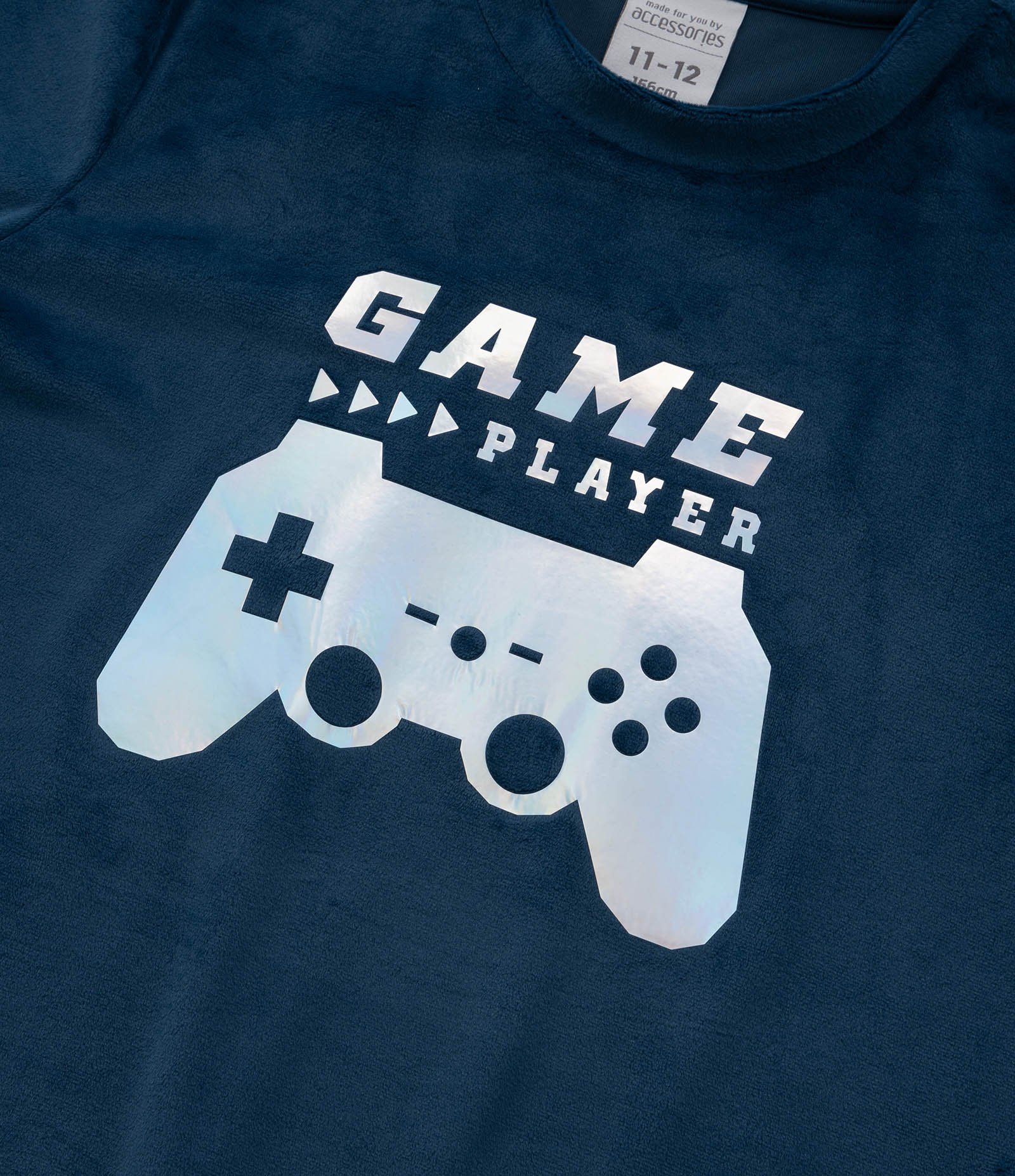 Pijama Infantil em Plush com Estampa Controle de Video-Game - Tam 5 a 14 Anos Azul 10