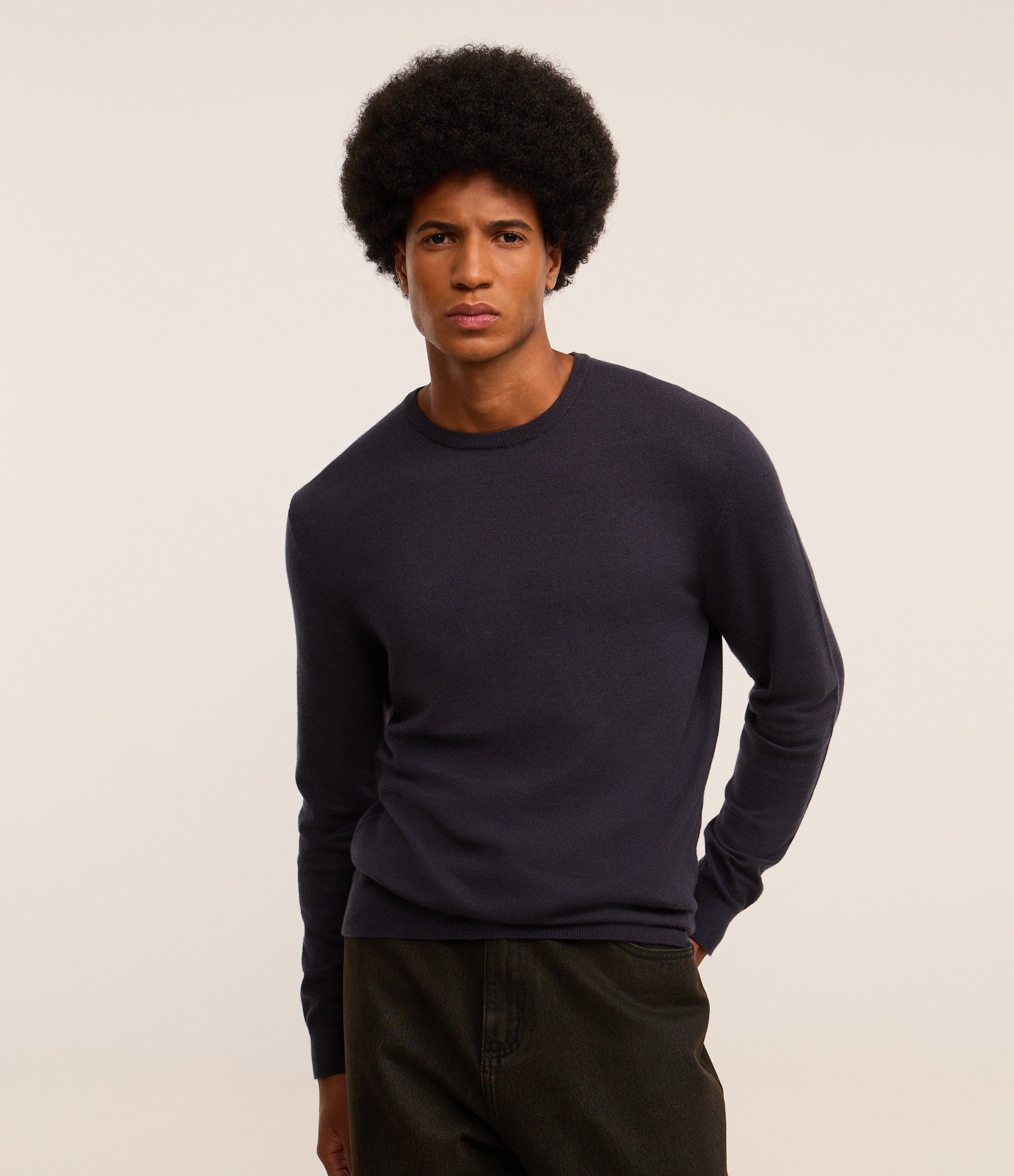 Suéter Básico em Efeito Tricô com Acabamento Canelado 1