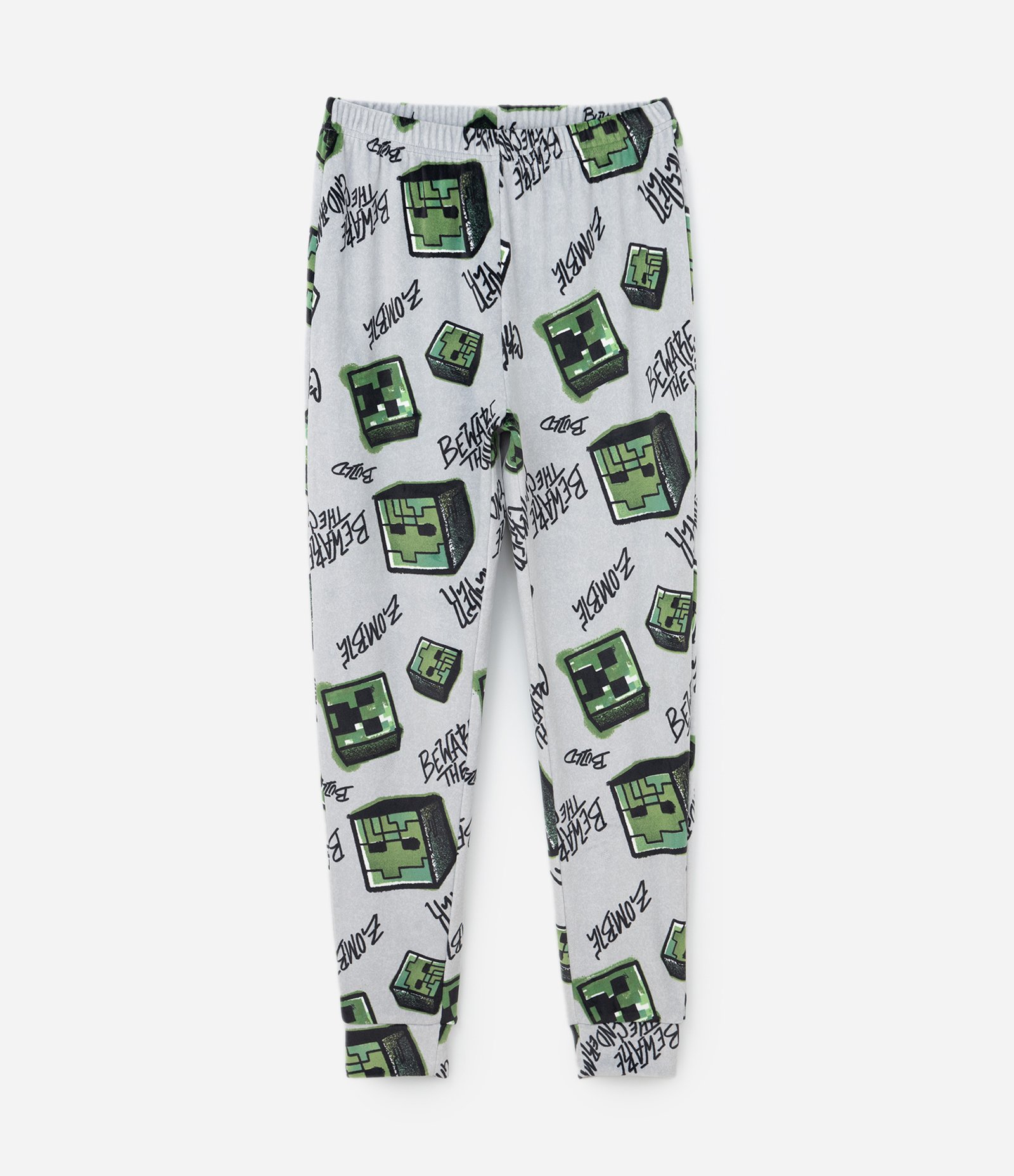 Pijama Longo Infantil com Estampa Minecraft - Tam 5 a 14 Anos Cinza 5