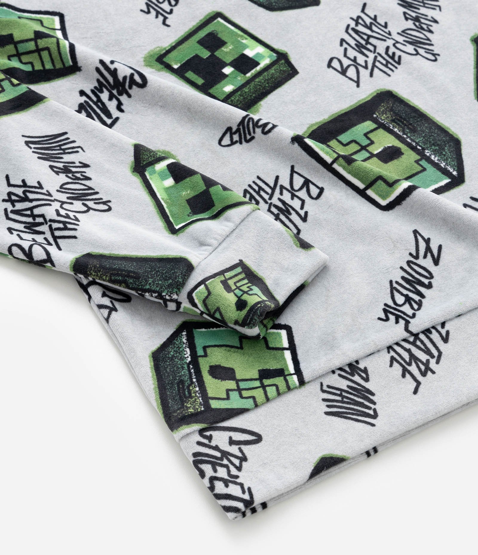 Pijama Longo Infantil com Estampa Minecraft - Tam 5 a 14 Anos Cinza 7