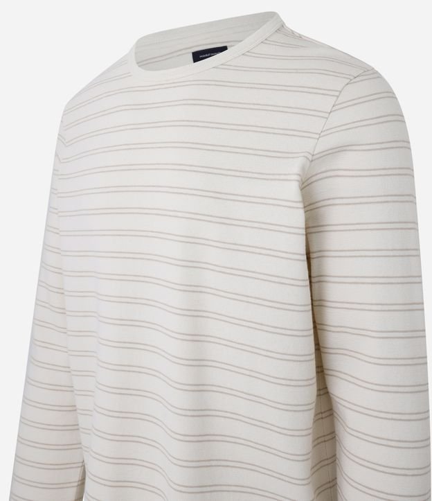 Camiseta Regular em Algodão com Listras Horizontais