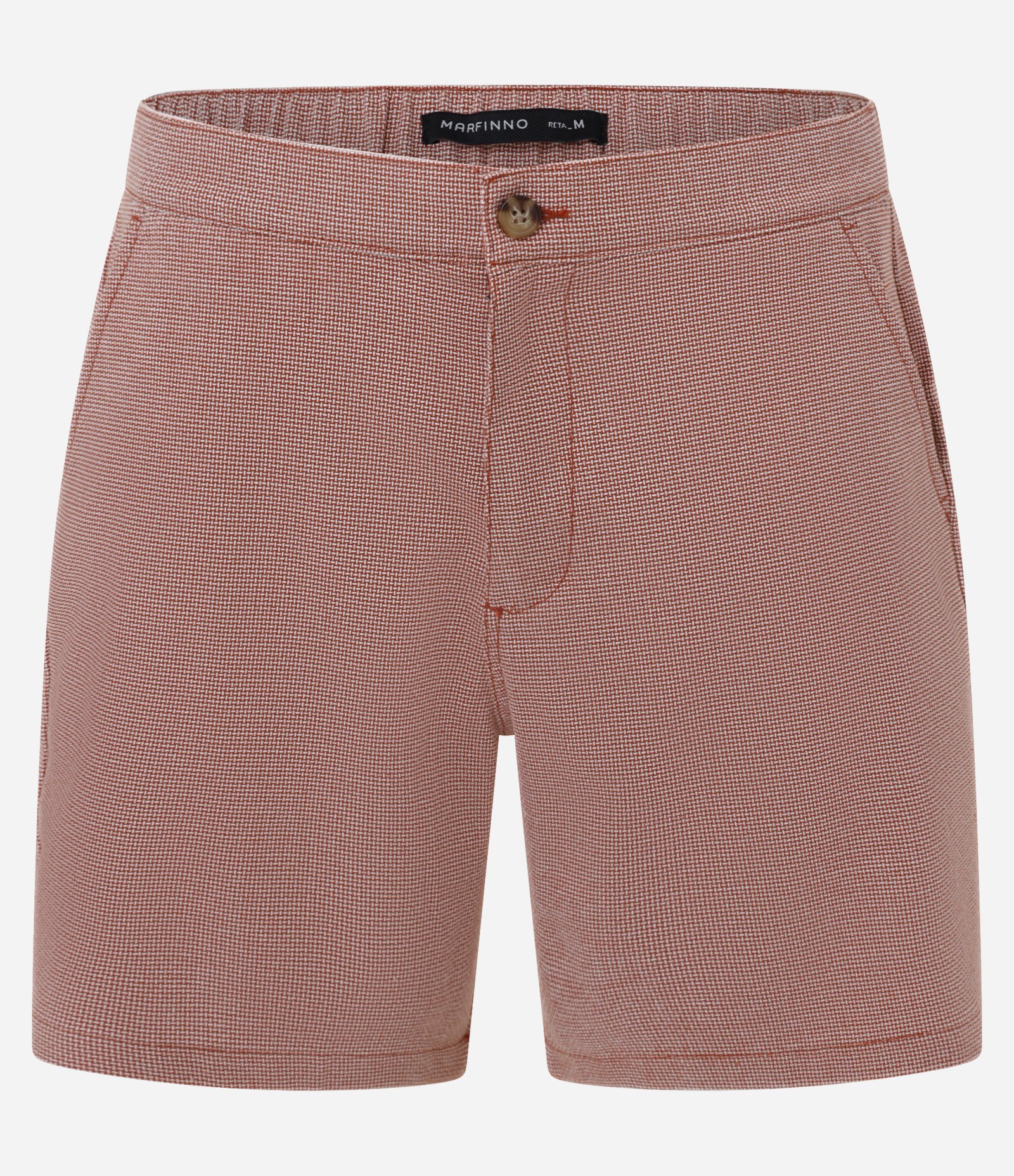 Bermuda Reta em Algodão com Textura Vermelha/Branco 5