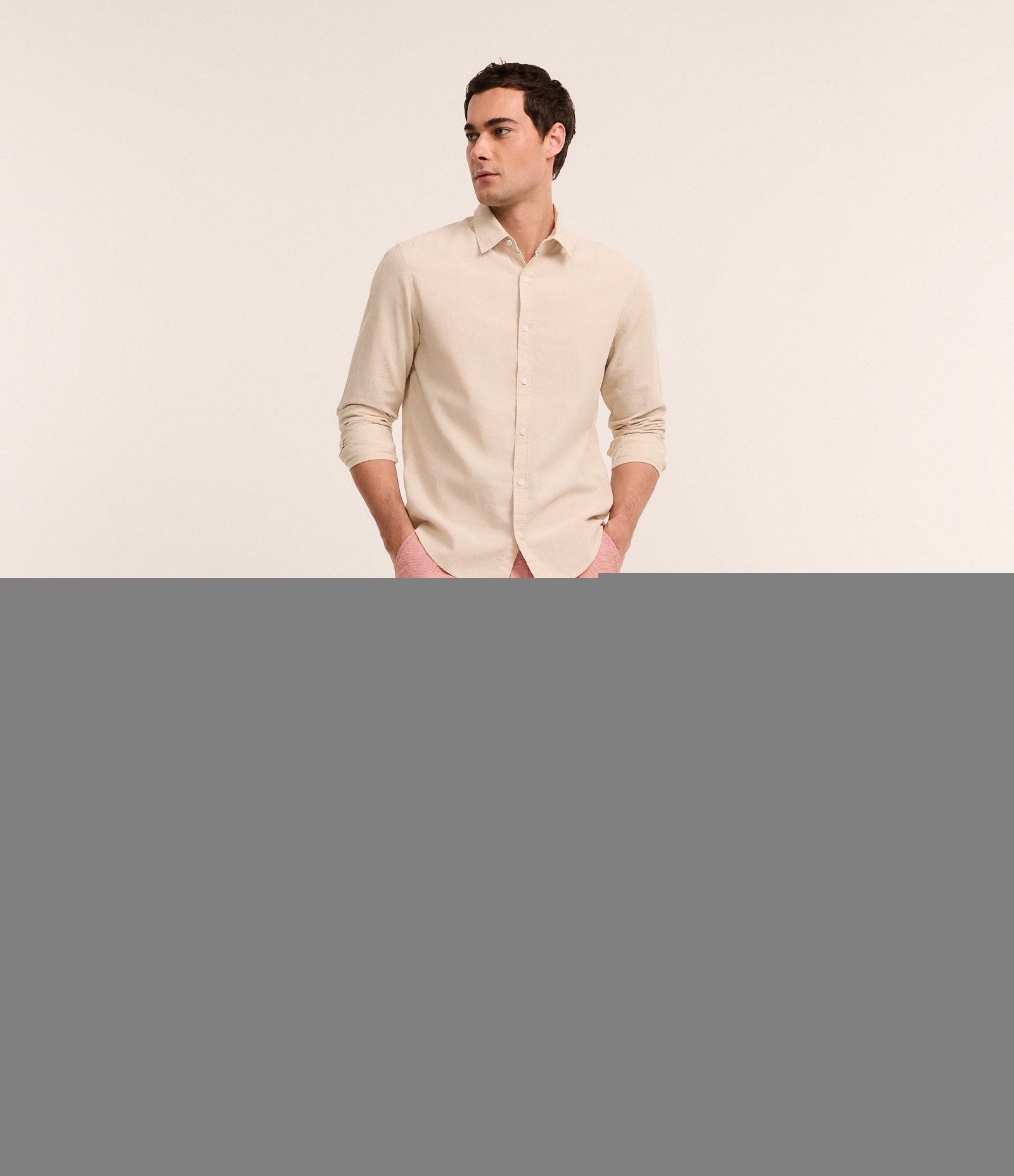 Bermuda Reta em Algodão com Textura Vermelha/Branco 1