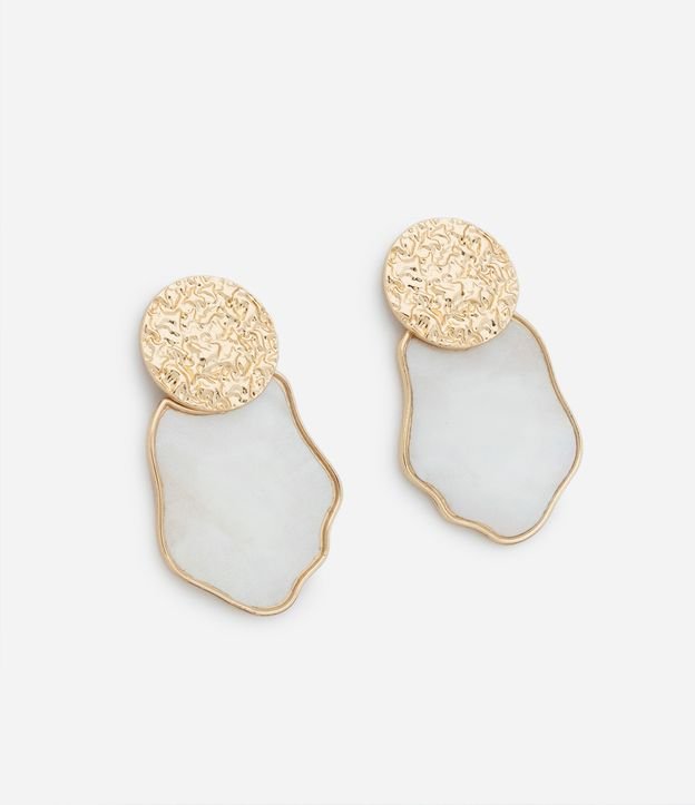 Brinco Médio em Resina com Base Redonda e Ponto de Luz