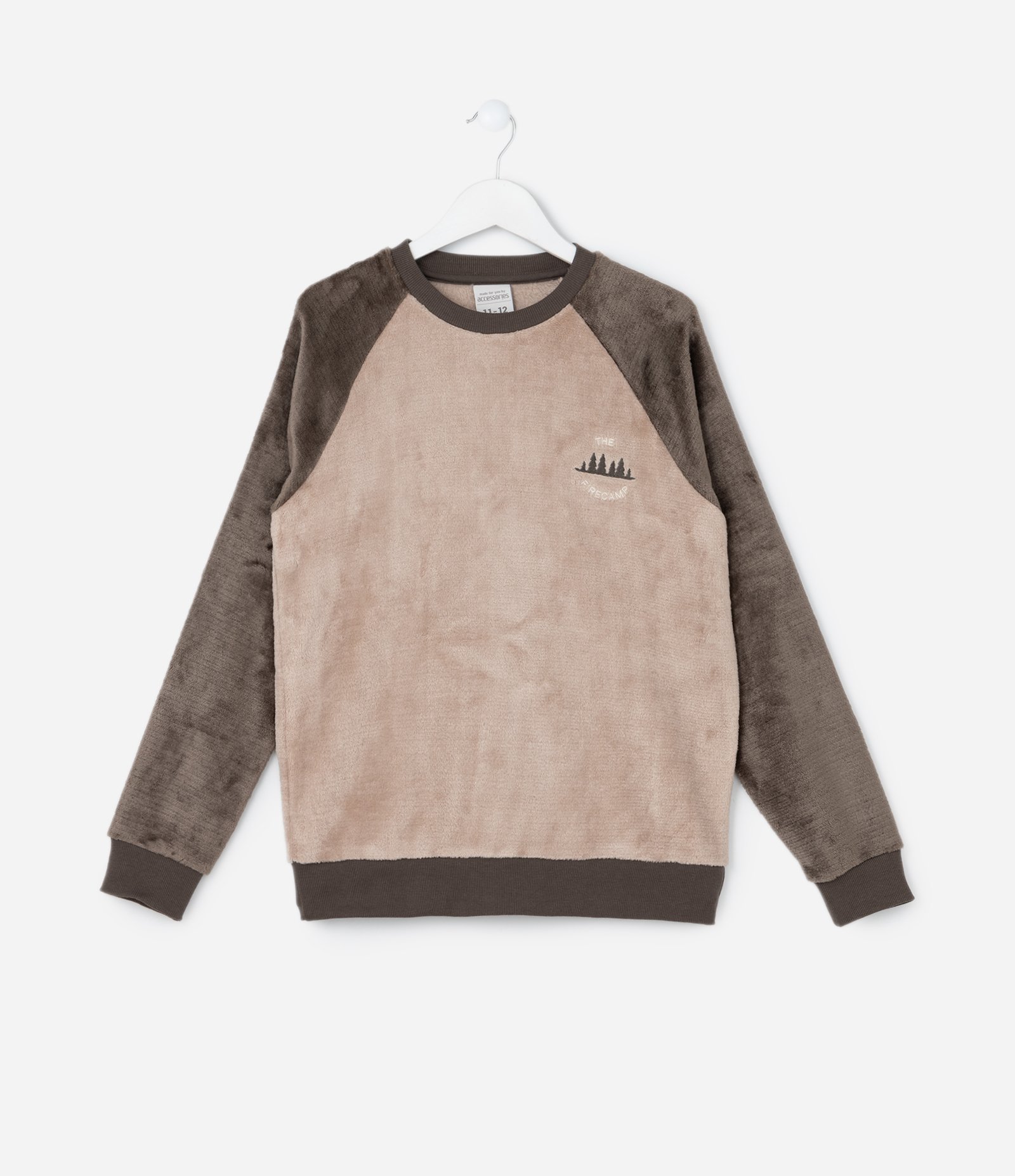 Pijama Infantil em Fleece Com Estampa Xadrez - Tam 5 a 14 Anos Marrom 2