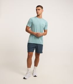 Bermuda Esportiva com Cordão Interno e Lettering Refletivo