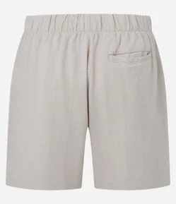 Bermuda em Algodão com Textura e Cós Elástico