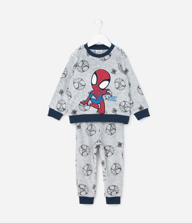 Pijama Infantil em Fleece com Bordado Spidey - Tam 2 a 6 Anos