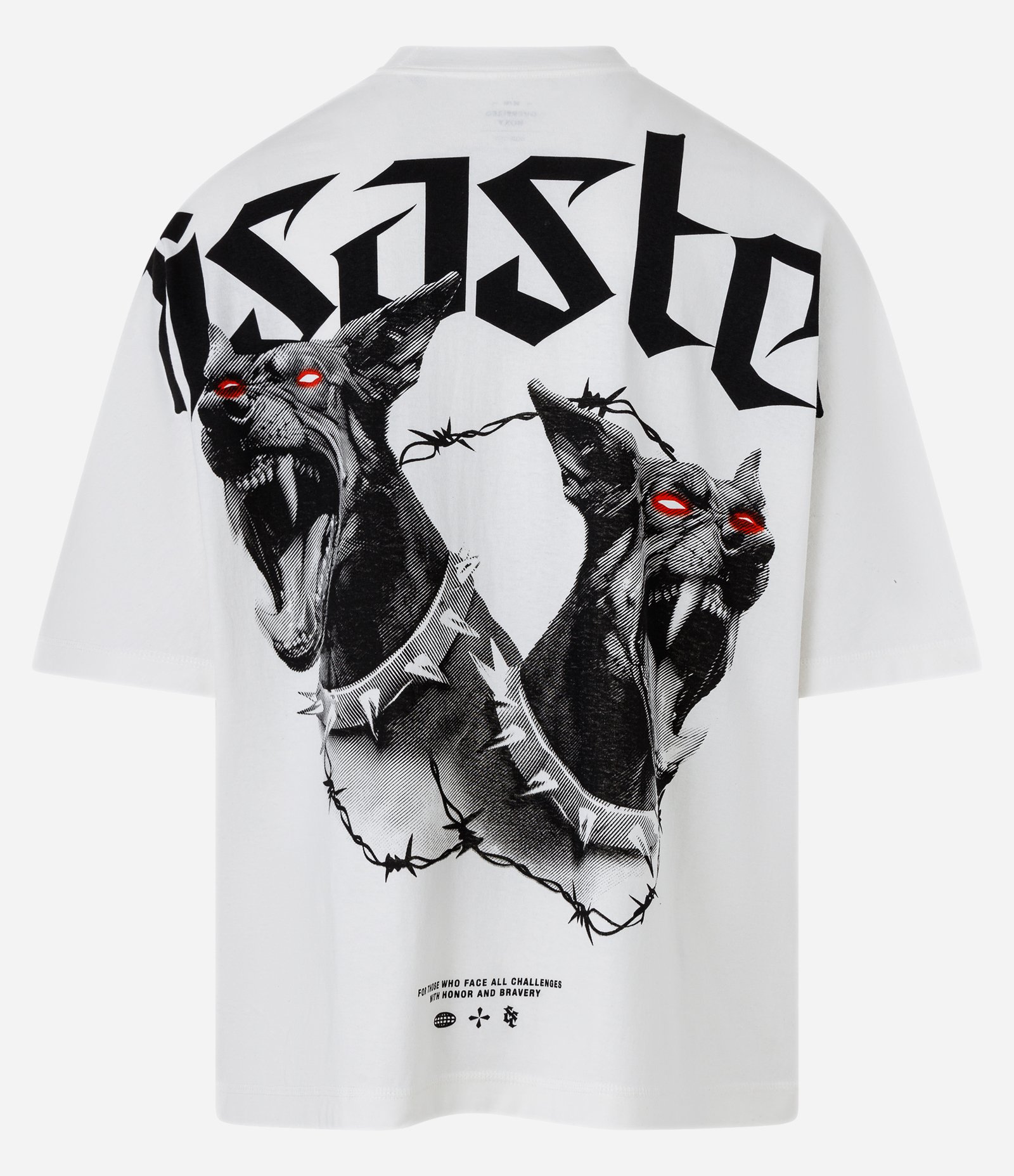 Camiseta Overboxy em Malhão com Estampa Dogs Disaster Branco 6