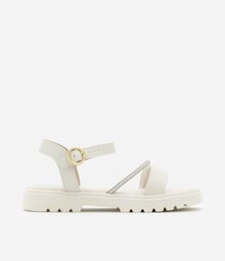 Sandália Infantil Tratorada com Tira de Brilhos - Tam 26 ao 36