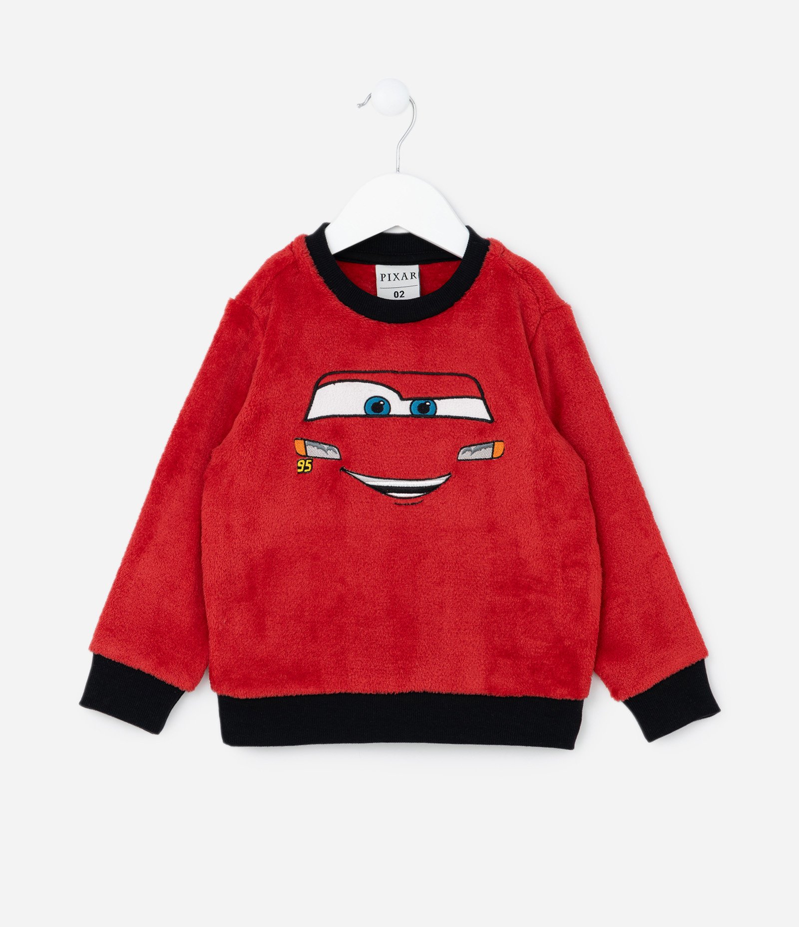 Pijama Infantil em Fleece com Bordado Relâmpago Mcqueen - Tam 2 a 6 Anos Vermelho/Preto 2