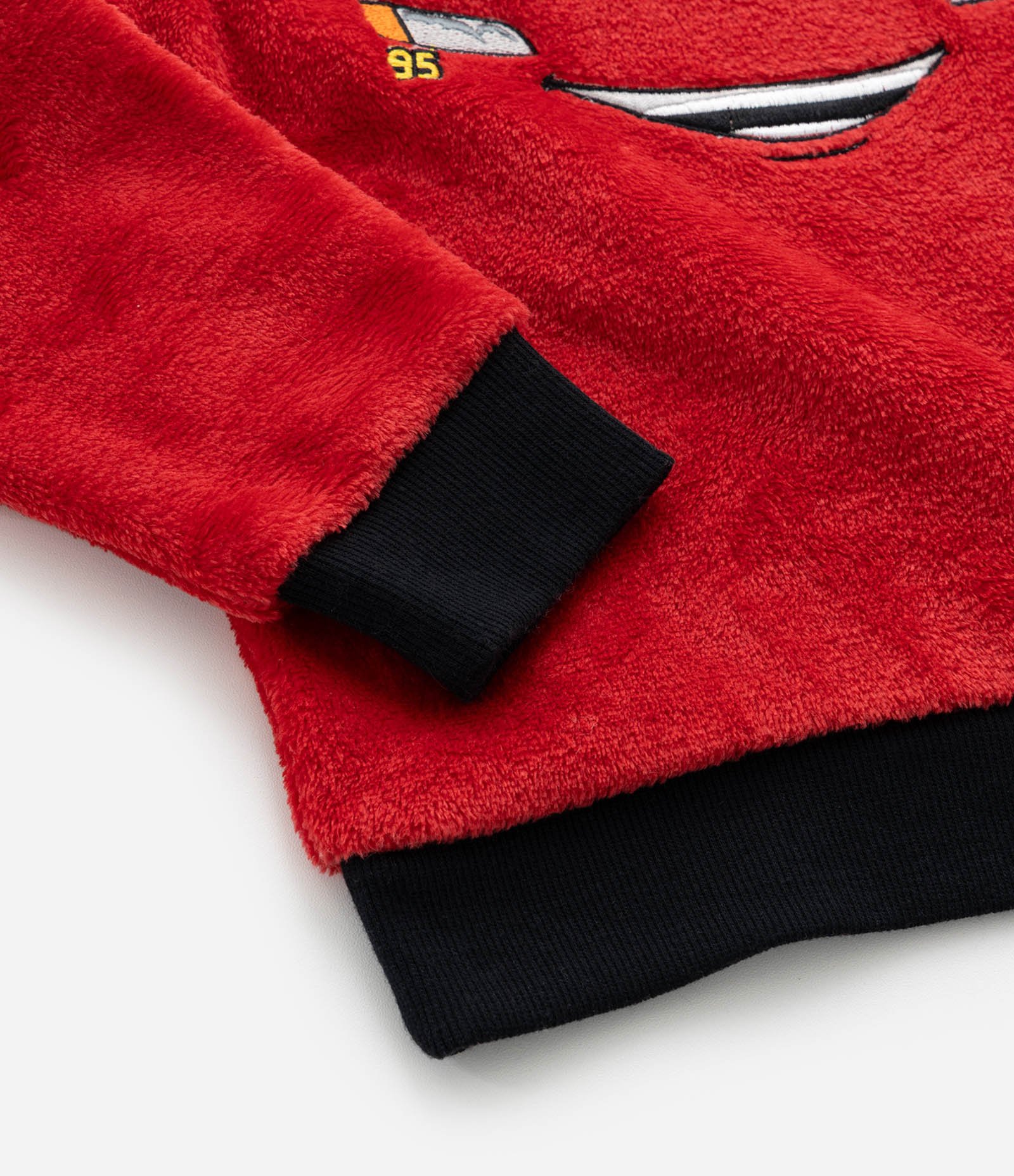Pijama Infantil em Fleece com Bordado Relâmpago Mcqueen - Tam 2 a 6 Anos Vermelho/Preto 4