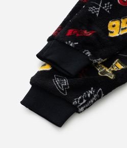 Pijama Infantil em Fleece com Bordado Relâmpago Mcqueen - Tam 2 a 6 Anos