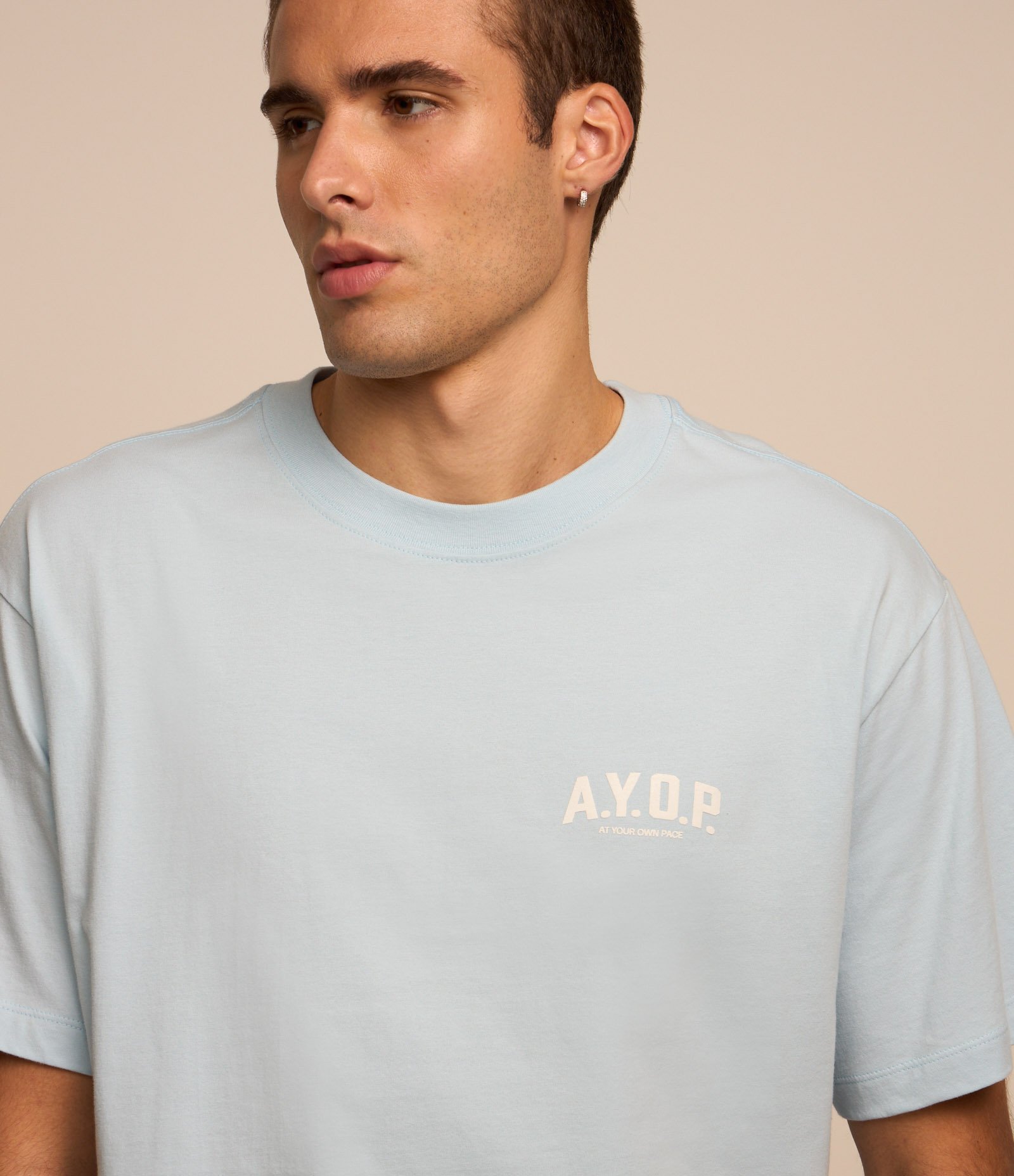 Camiseta Boxy em Algodão com Estampa Lettering Azul 4
