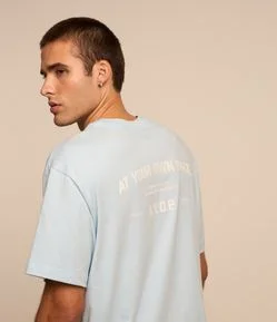 Camiseta Boxy em Algodão com Estampa Lettering