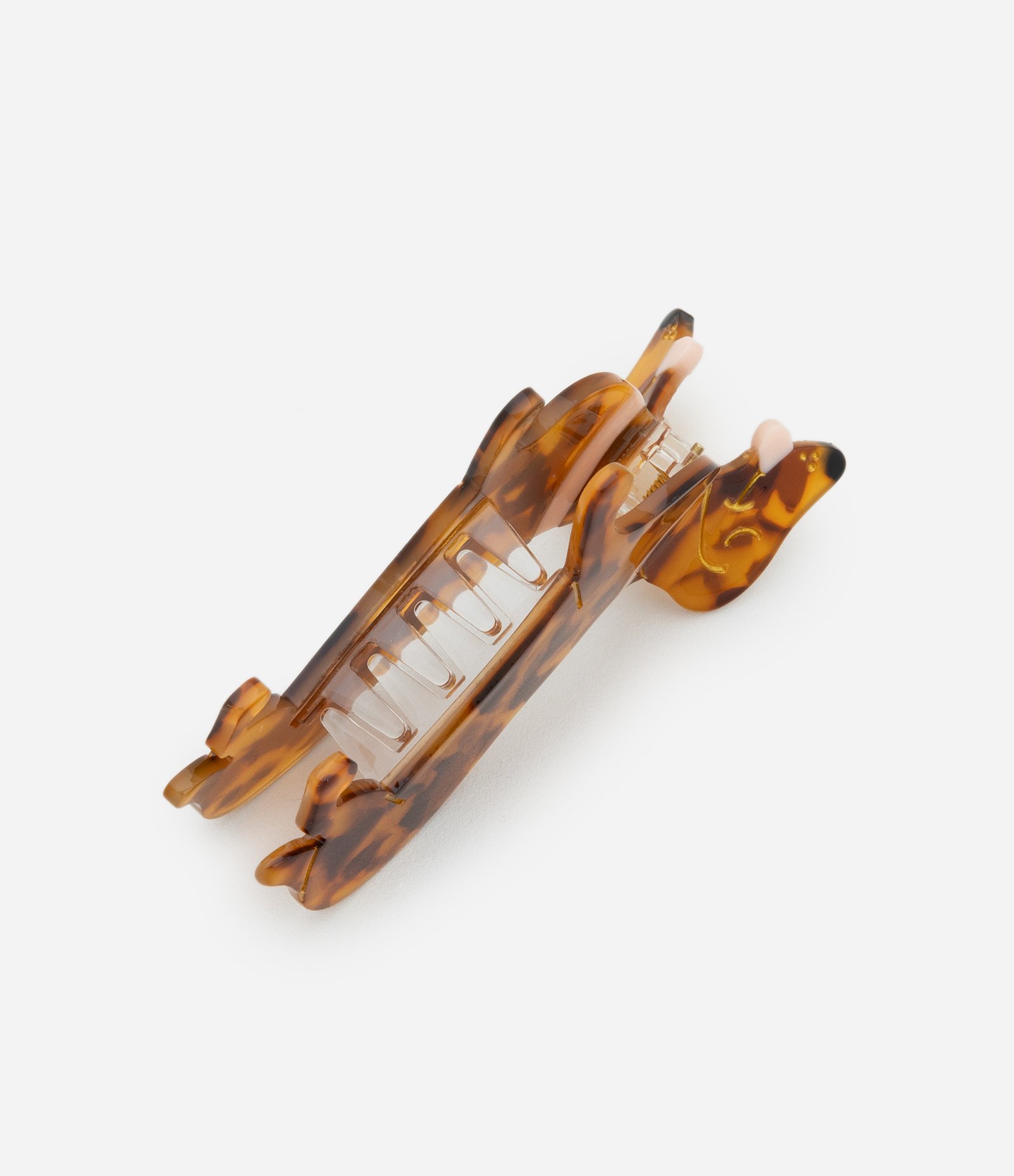 Piranha de Cabelo de Plástico em Formato de Cachorro Salsicha Marrom 2