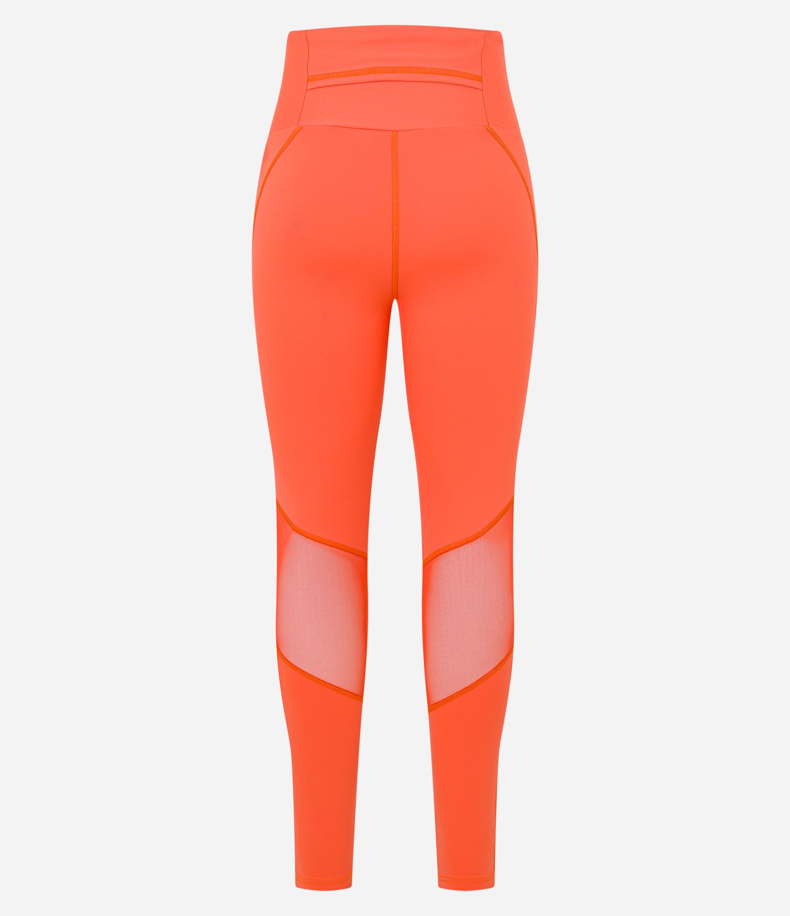 Calça Legging Esportiva com Recorte em tule Laranja