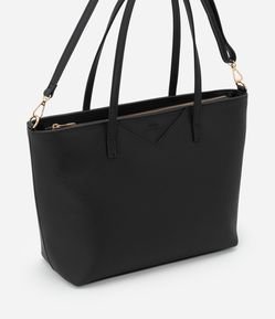 Bolsa Shopper Grande em PU Textura Safiano com Alça Longa