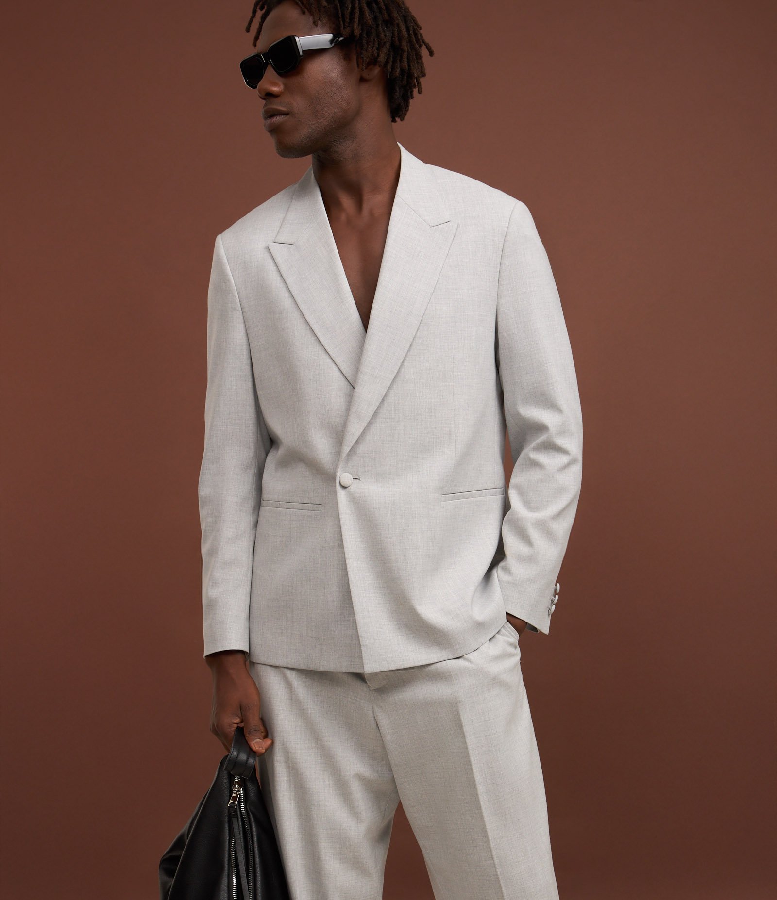 Blazer Boxy em Alfaiataria com Botão Único Cinza 5