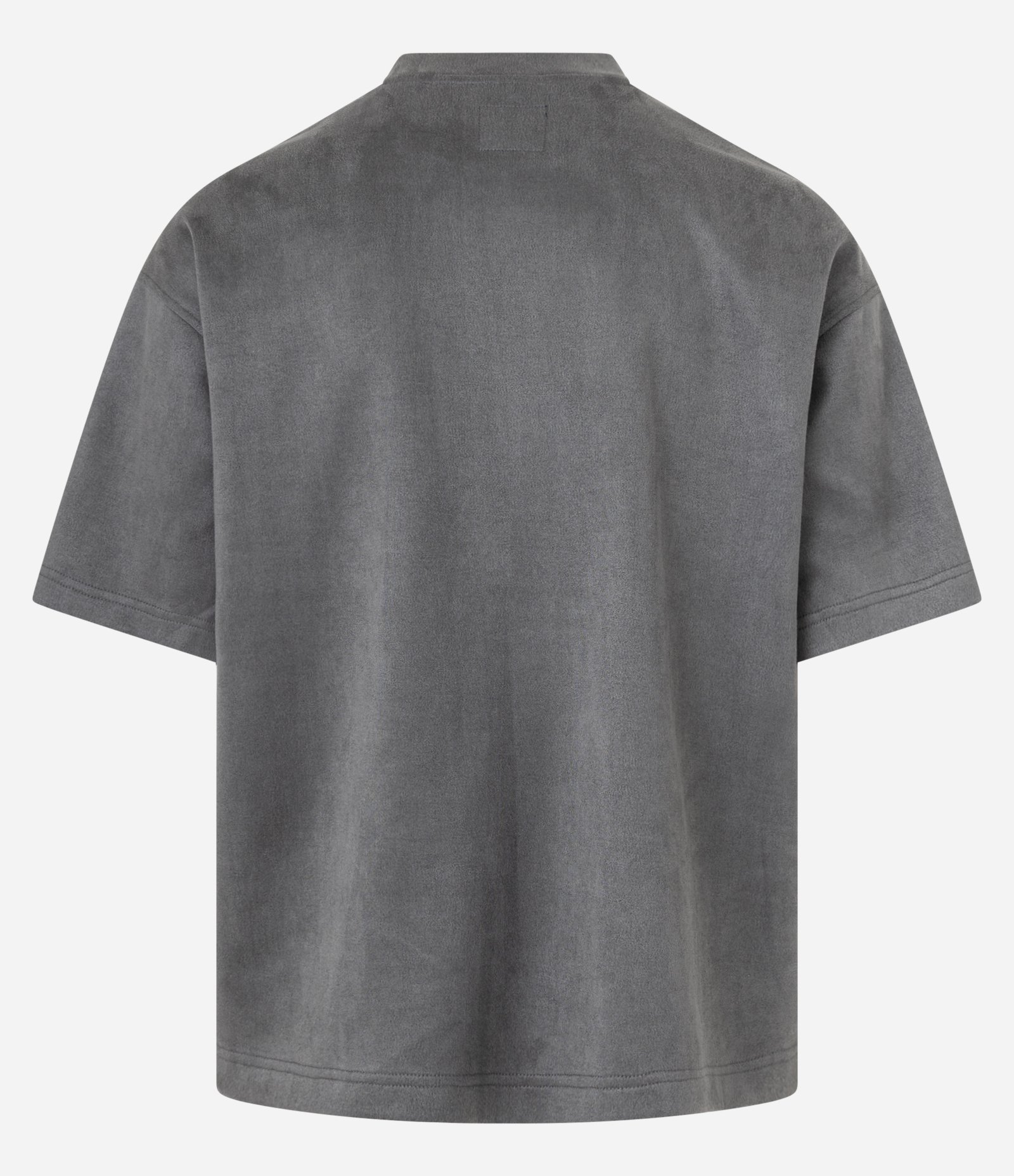 Camiseta Overboxy com Textura e Estampa Lettering Cinza 6