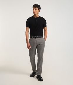 Calça Slim em Alfaiataria com Xadrez Fio Tinto