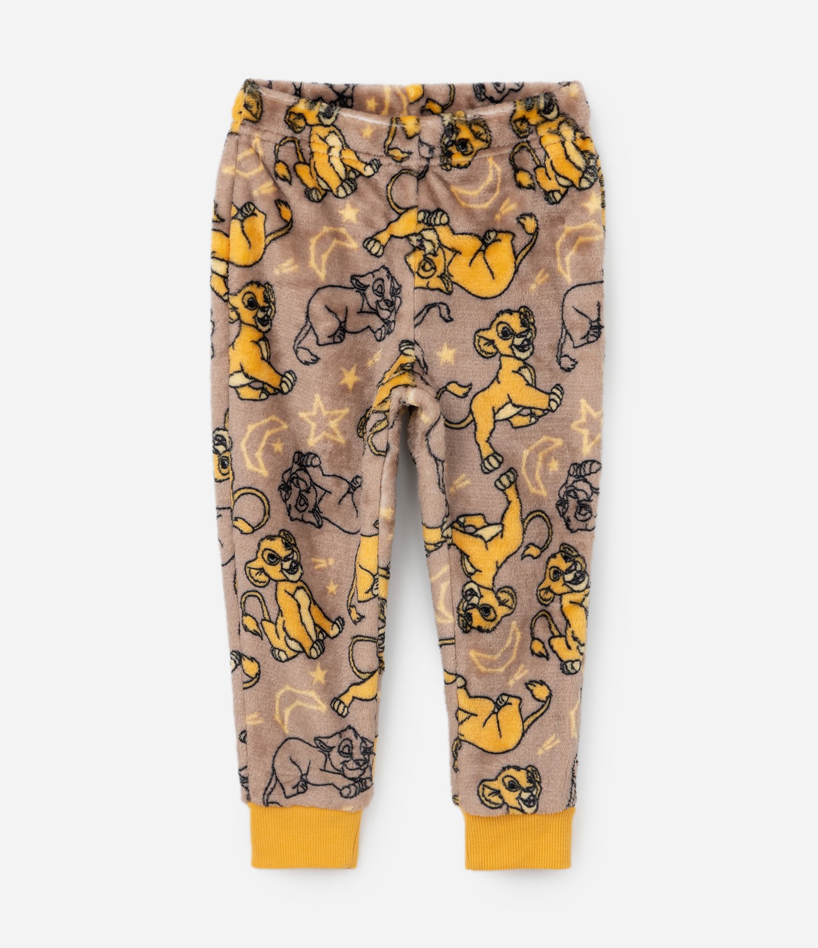 Pijama Infantil em Fleece com Bordado Simba - Tam  1 a 4 Anos Amarelo/Marrom 9