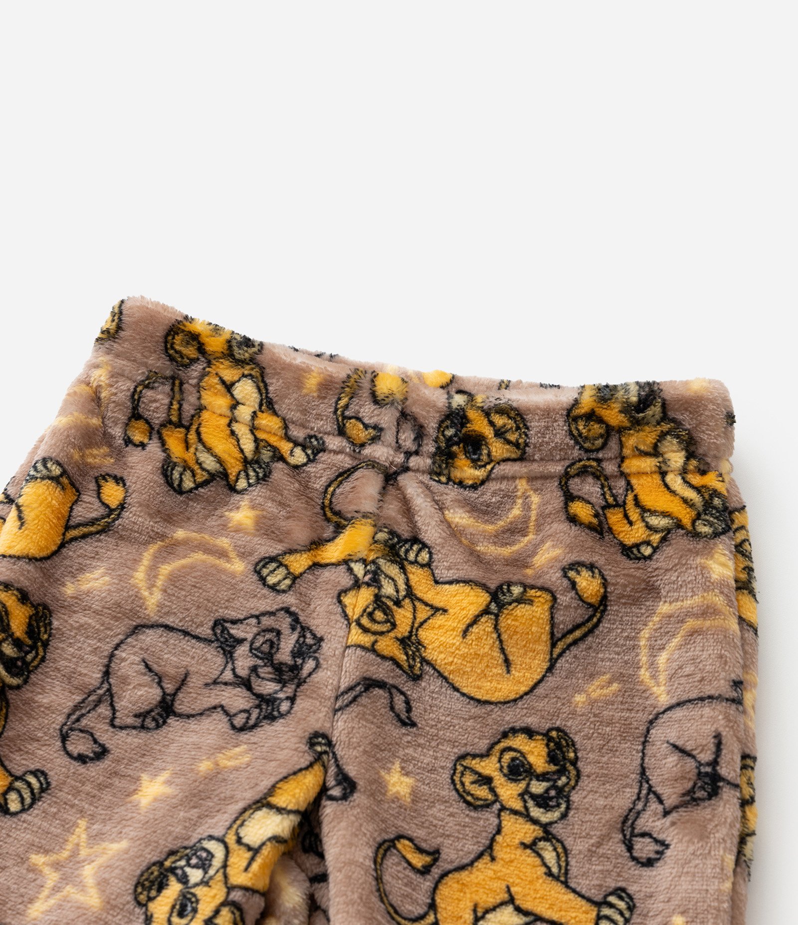 Pijama Infantil em Fleece com Bordado Simba - Tam  1 a 4 Anos Amarelo/Marrom 7