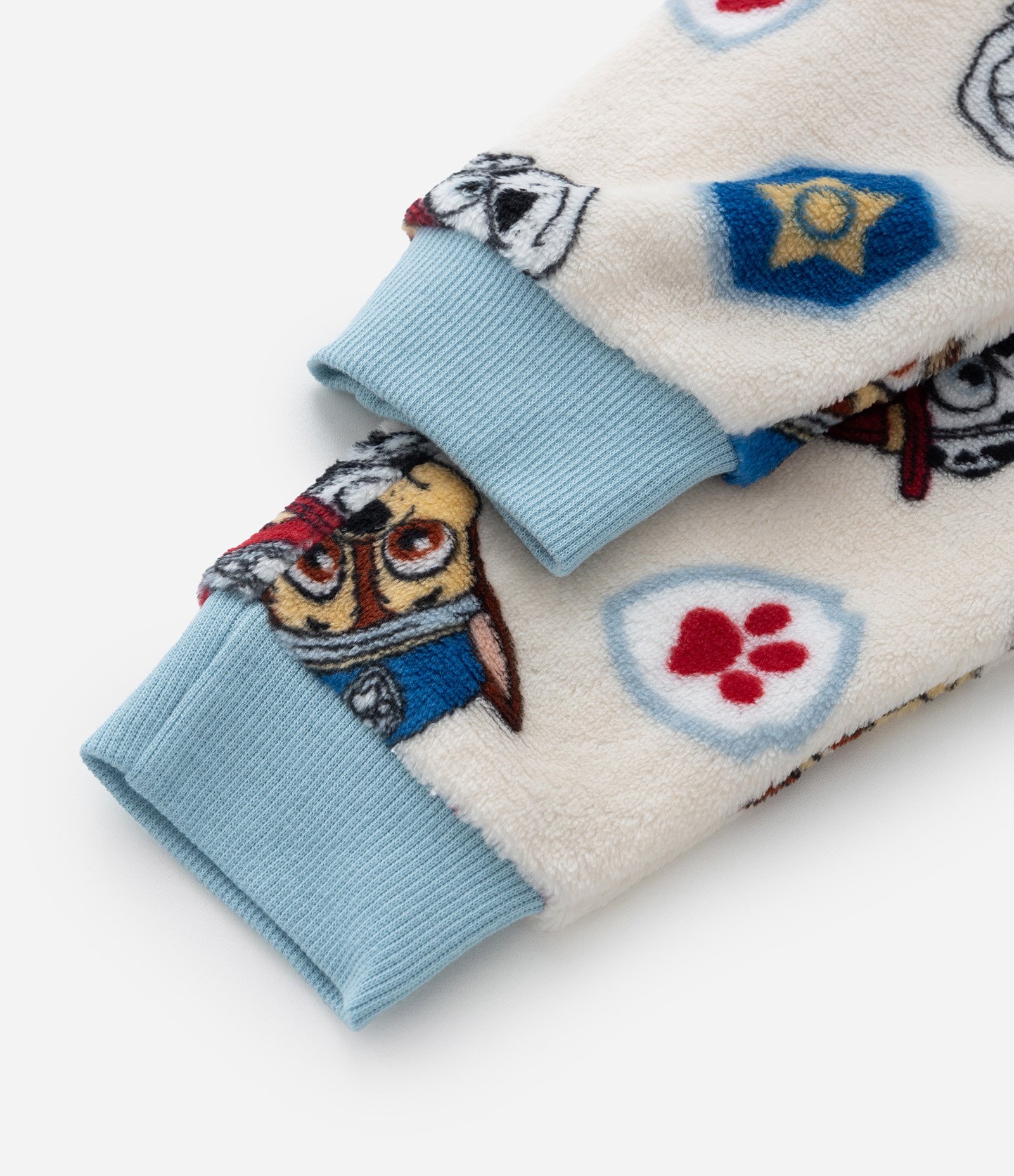 Pijama Infantil em Fleece com Bordado Patrulha Canina - Tam 1 a 4 Anos Bege/Azul 8