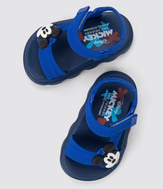 Sandália Infantil com Velcro e Patch do Mickey - Tam 17 a 27