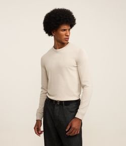 Suéter Básico em Viscose com Gola Redonda