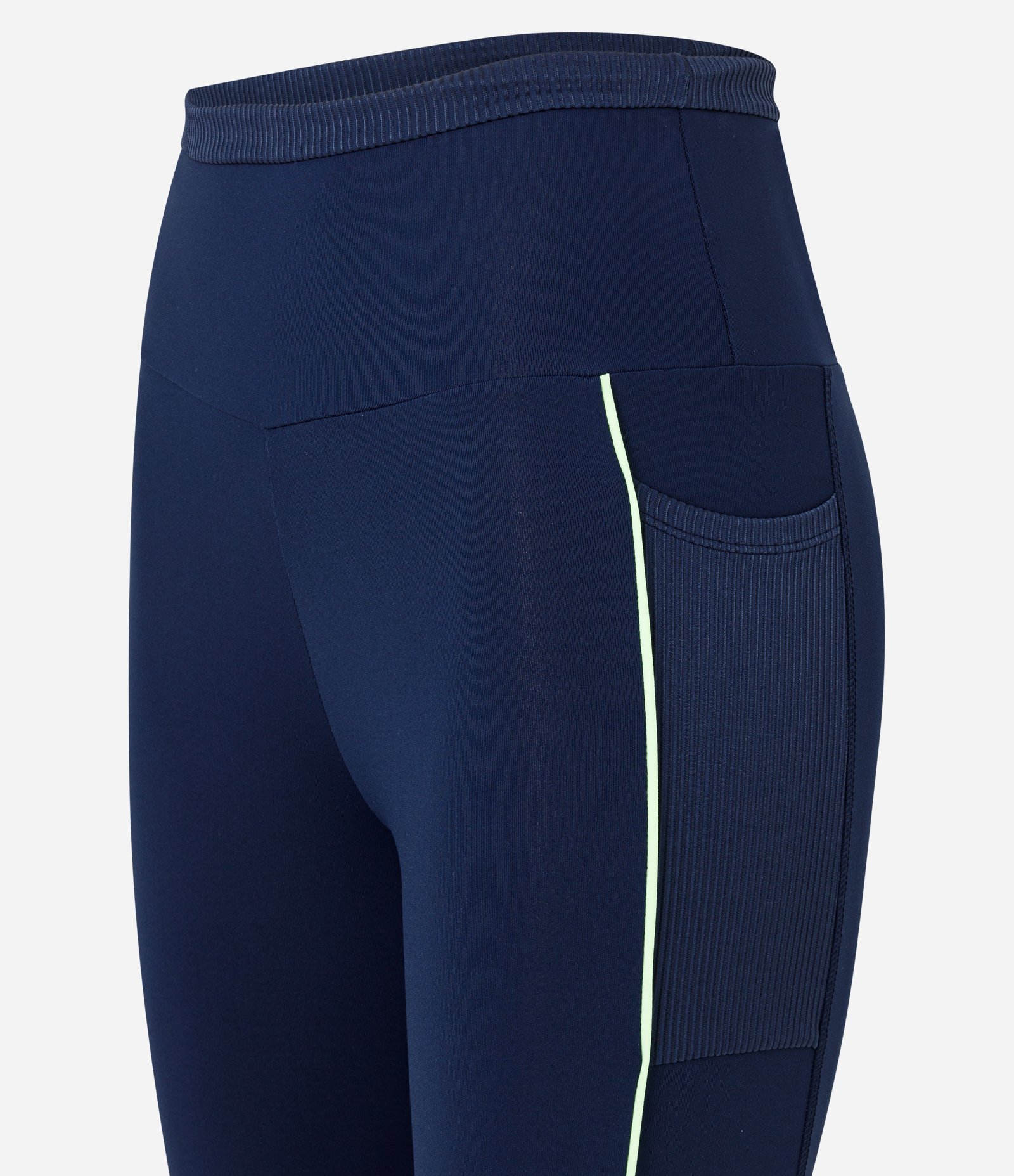 Calça Legging Esportiva Textura Canelada e com Friso nas Laterais Azul 7