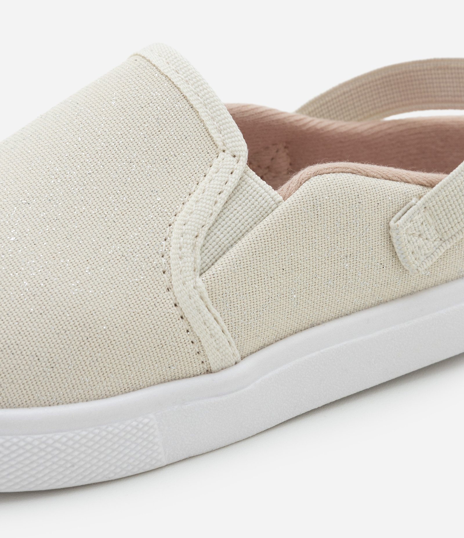 Tênis Mule Infantil com Elástico Traseiro e Glitter Molekinha - Tam 20 a 25 Off White 4