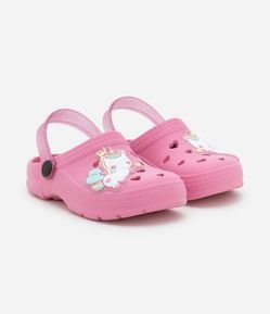 Sandália Babuche Infantil com Patch de Unicórnio - Tam 19 ao 26