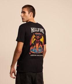 Camiseta Relaxed em Algodão com Estampa Stranger Things