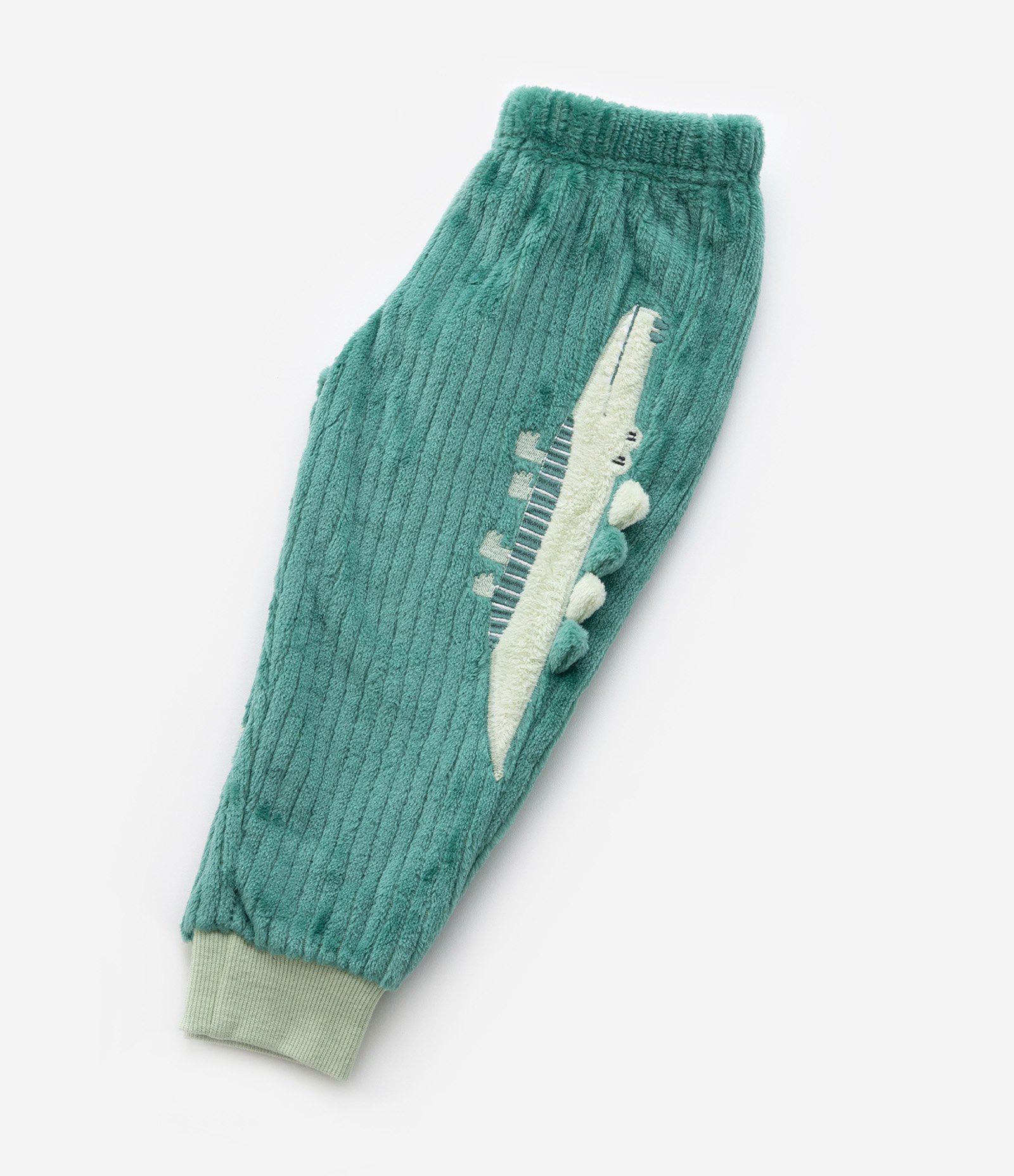 Pijama Infantil em Fleece com Bordado Interativo de Jacaré - Tam 1 a 4 Anos Verde 5