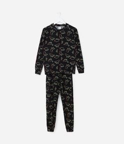 Pijama Infantil com Toque Suave e Estampa de Dinos - Tam 2 a 14 anos