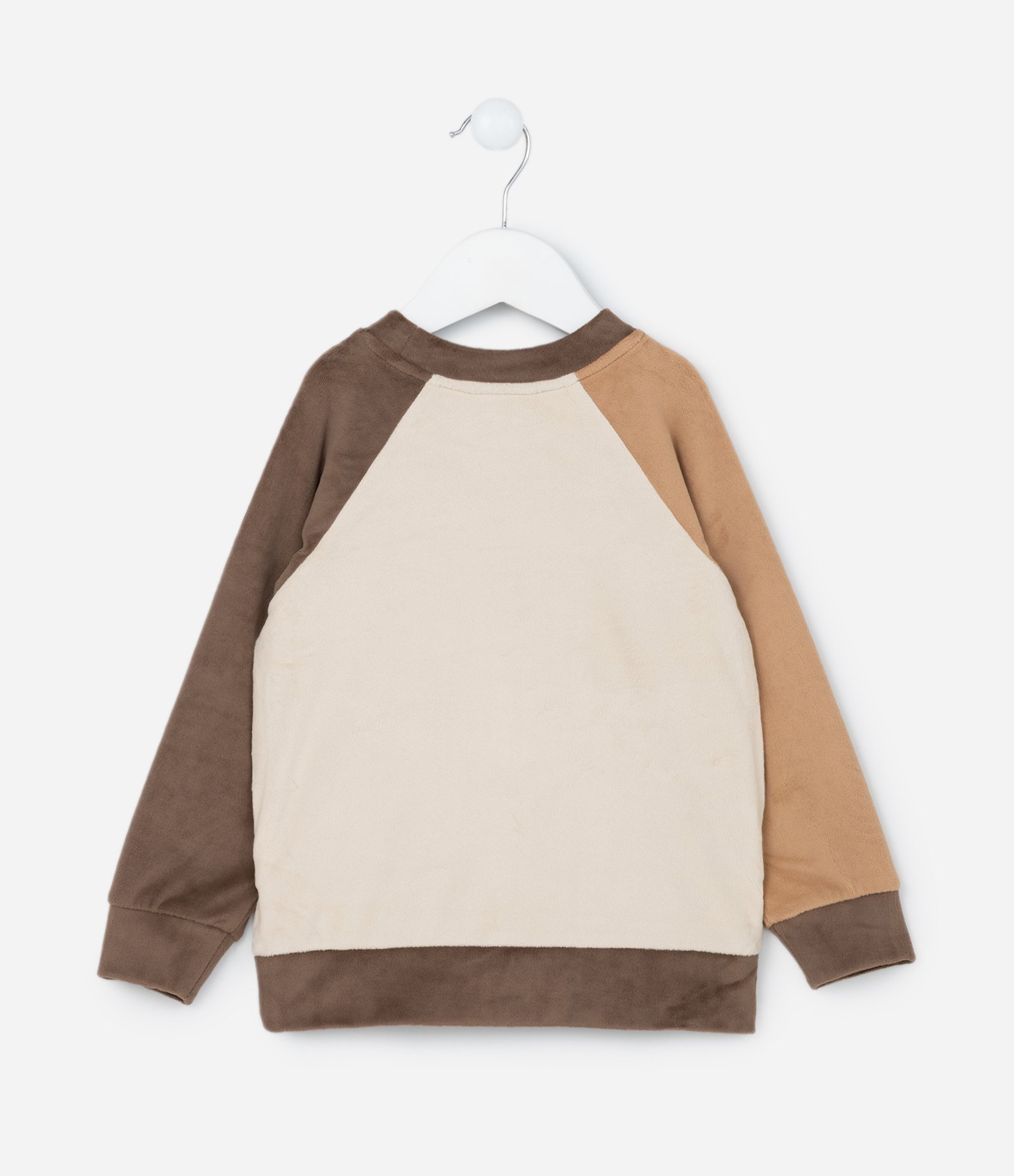 Pijama Infantil em Plush com Estampa Dragão - Tam 2 a 4 Anos Marrom/Bege 3