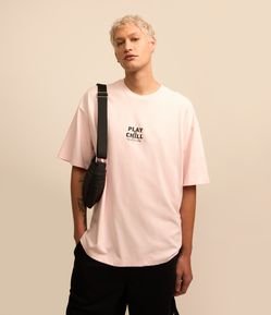 Camiseta Overboxy em Malhão com Estampa Lettering