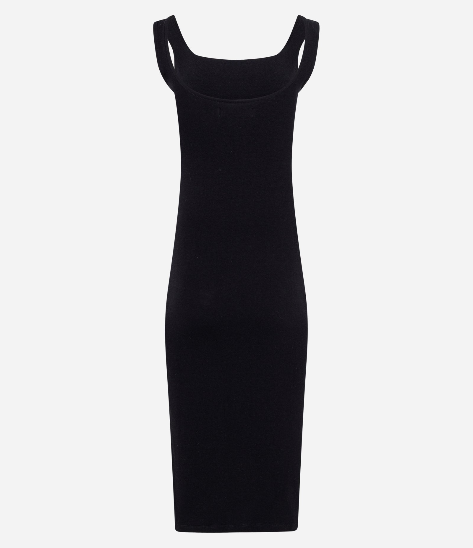 Vestido Midi em Algodão com Decote Quadrado Preto 5