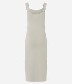 Vestido Midi em Algodão com Decote Quadrado