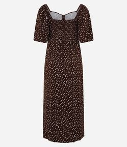 Vestido New Midi em Viscose com Puxadinho no Busto